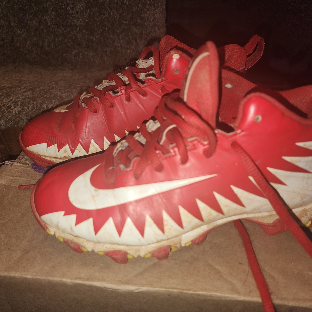 Nike Kids Red and White Football Cleats